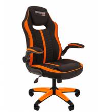 Игровое кресло Chairman game 19 Россия текстиль черно-оранжевый