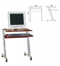 Стол компьютерный на металлокаркасе, 650х490х750 мм, ЛДСП, цвет "орех", Д-249